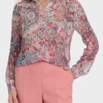 Baskılı pileli gömlek