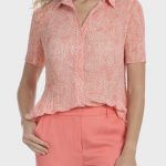 Baskılı pileli gömlek