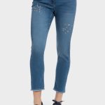 Rhinestone detaylı kot pantolon