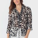 Baskılı pileli gömlek