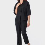 Siyah keten pantolon